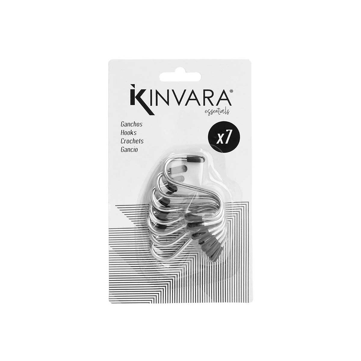 Gancho para colgar Kinvara Plateado Plata Metal 4,7 cm 10,4 x 18 x 2,5 cm Set (12 Unidades)