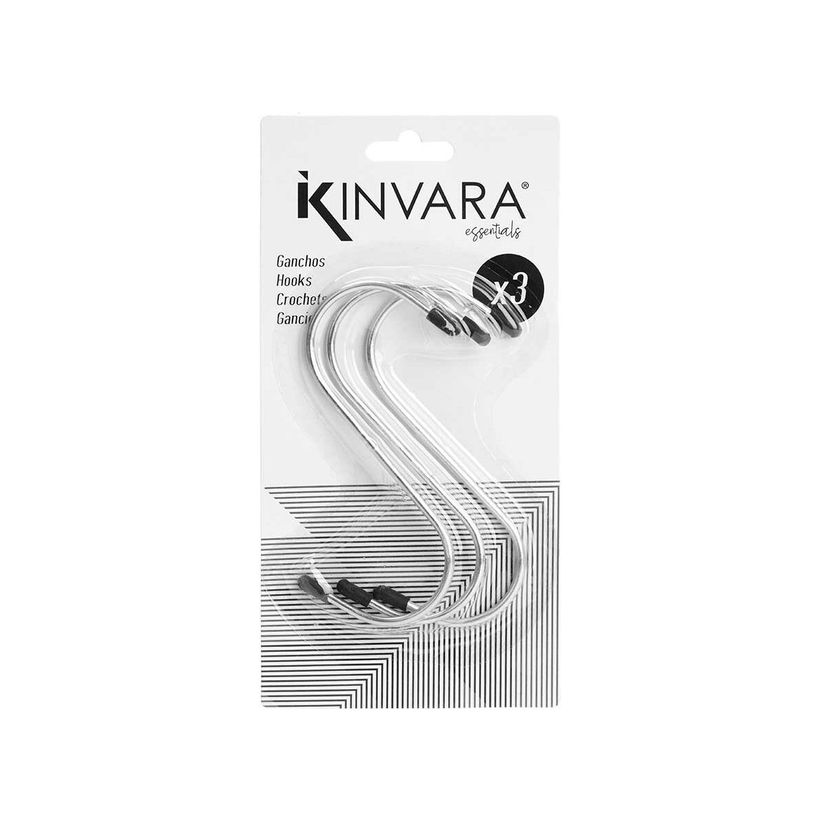 Gancho para colgar Kinvara Plateado Plata Metal 12 cm 10,5 x 21 x 2 cm Set (12 Unidades)