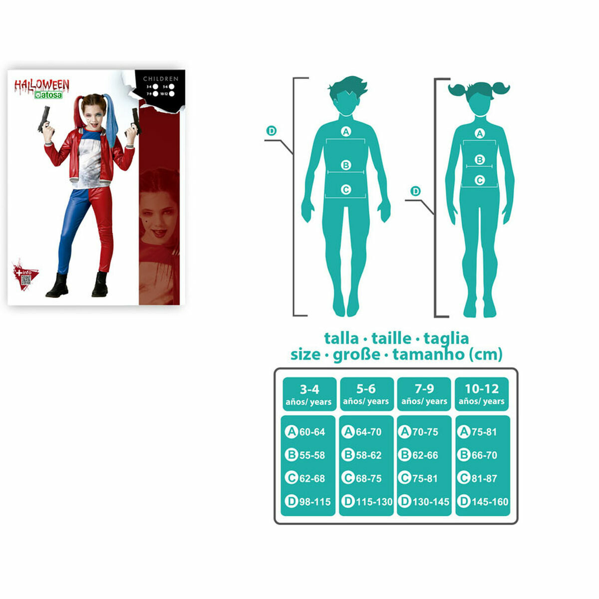 Disfraz para Adultos Azul Arlequín Sangriento Infantil
