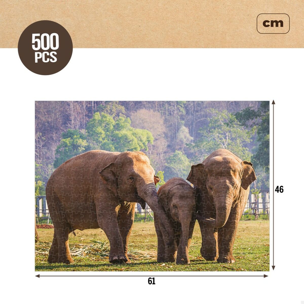 Puzzle Colorbaby Elephant 500 Piezas 6 Unidades 61 x 46 x 0,1 cm