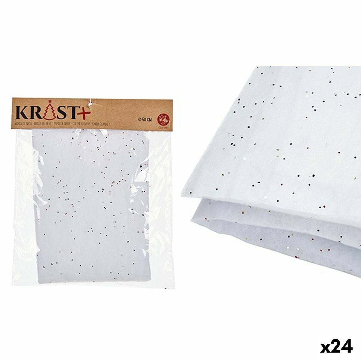 Accesorio para Belén de Navidad Krist+ Blanco Poliéster 50 x 0,01 x 50 cm Alfombra (24 Unidades)