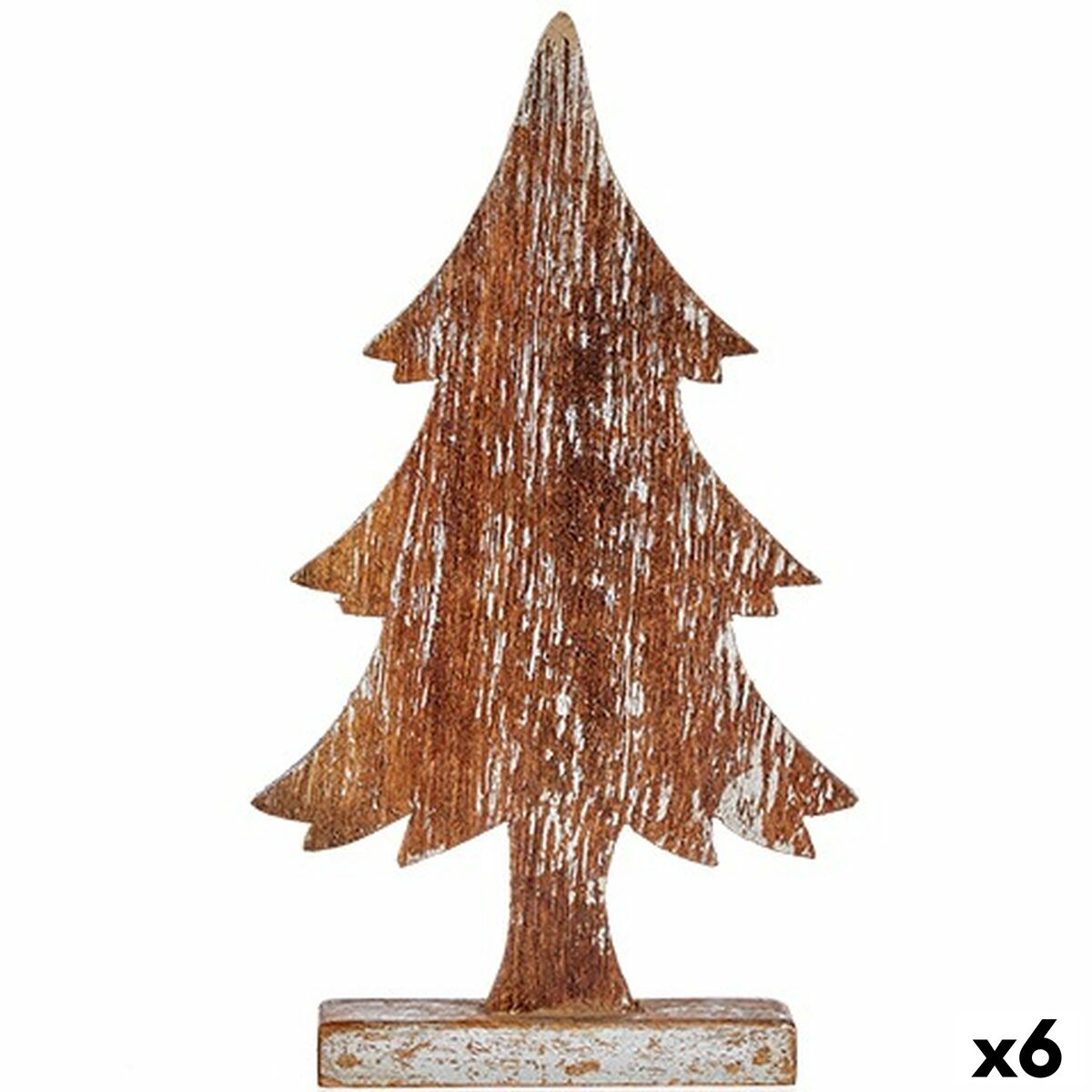 Figura Decorativa Krist+ Plateado Plata Árbol de Navidad 5 x 39 x 21 cm (6 Unidades)