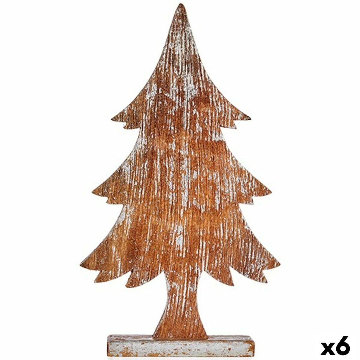 Figura Decorativa Krist+ Plateado Plata Árbol de Navidad 5 x 49,5 x 26 cm (6 Unidades)