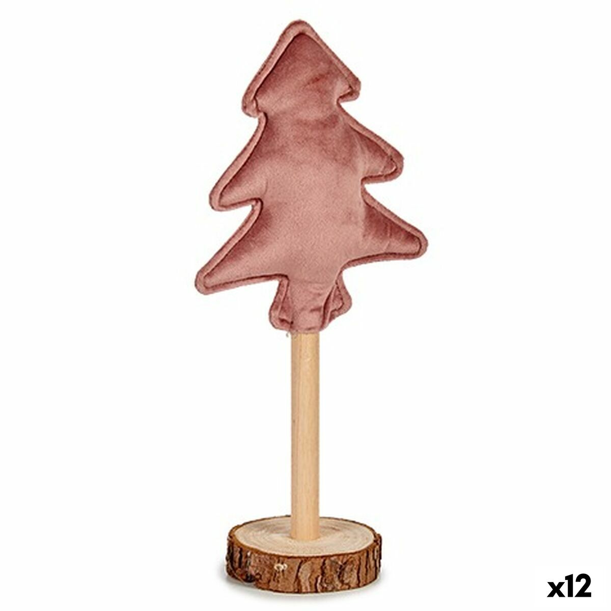Árbol de Navidad Krist+ Rosa Poliéster Madera 8 x 13 x 30 cm (12 Unidades)