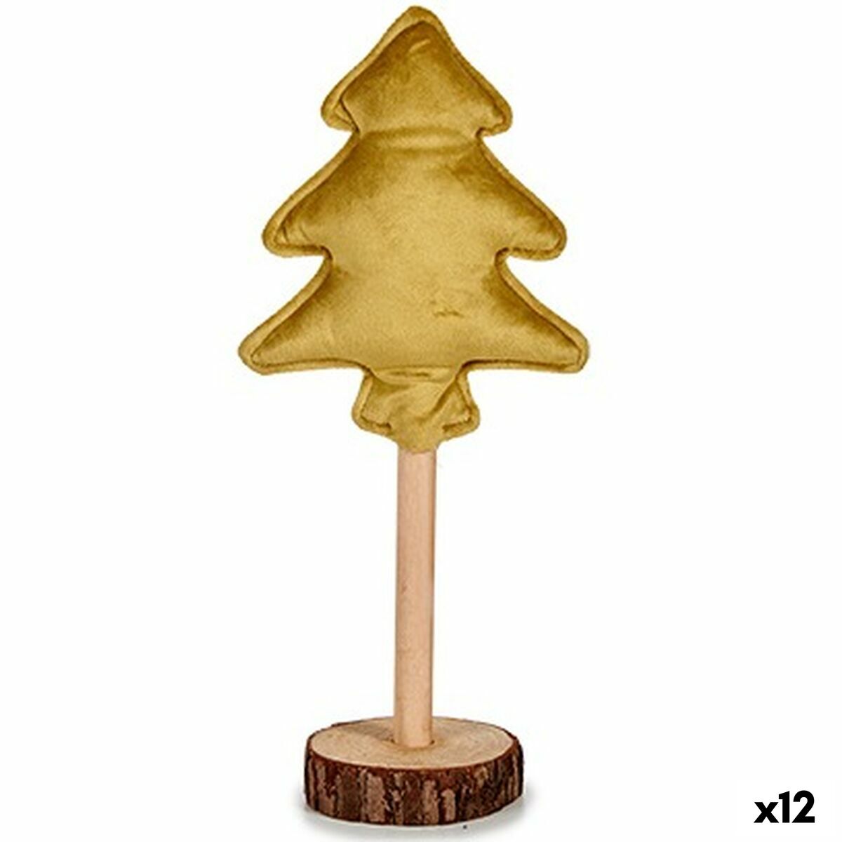 Árbol de Navidad Krist+ Dorado Poliéster Madera 9,5 x 32 x 13 cm (12 Unidades)