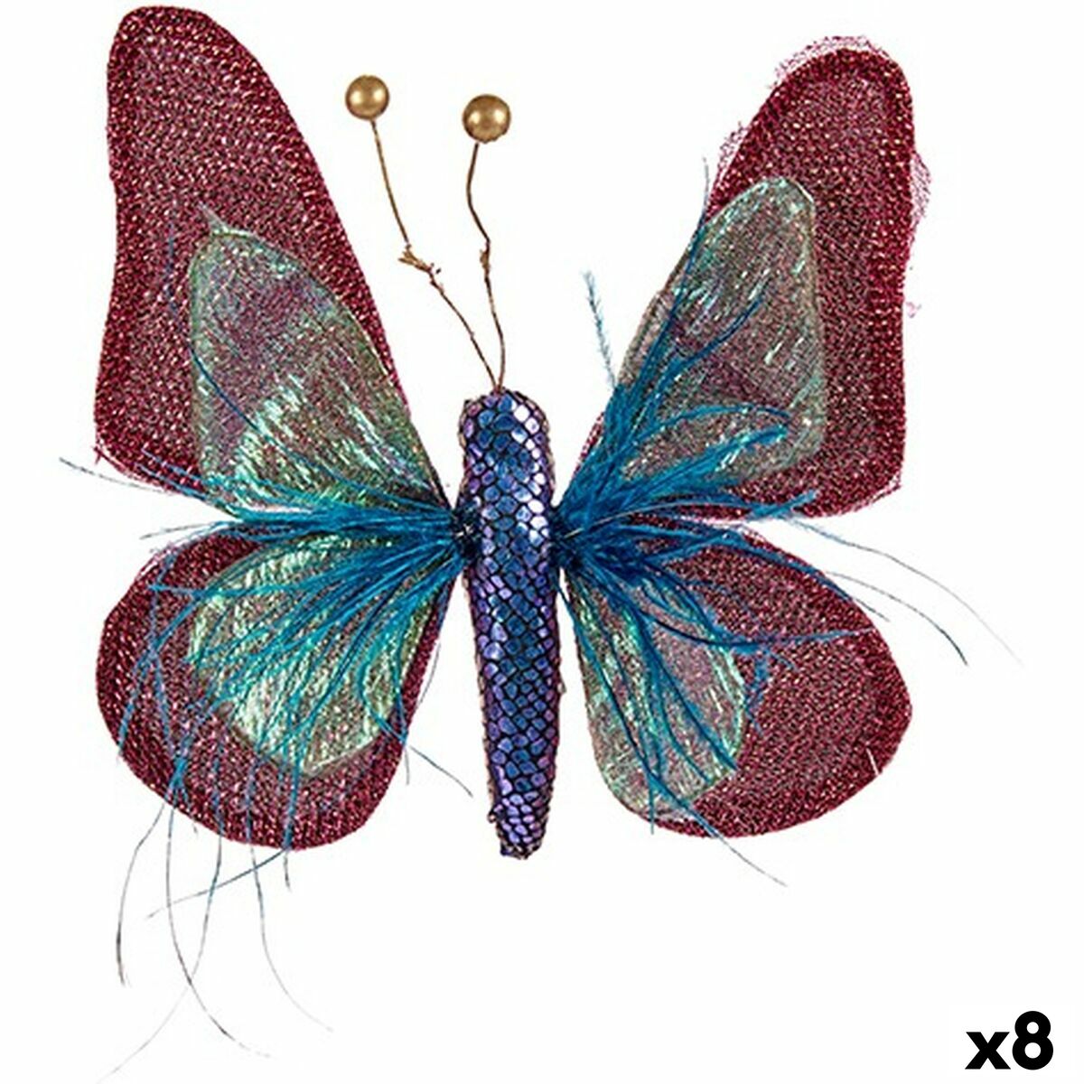 Figura Decorativa Krist+ Azul Rosa Mariposa 14 x 3 x 18 cm (8 Unidades)