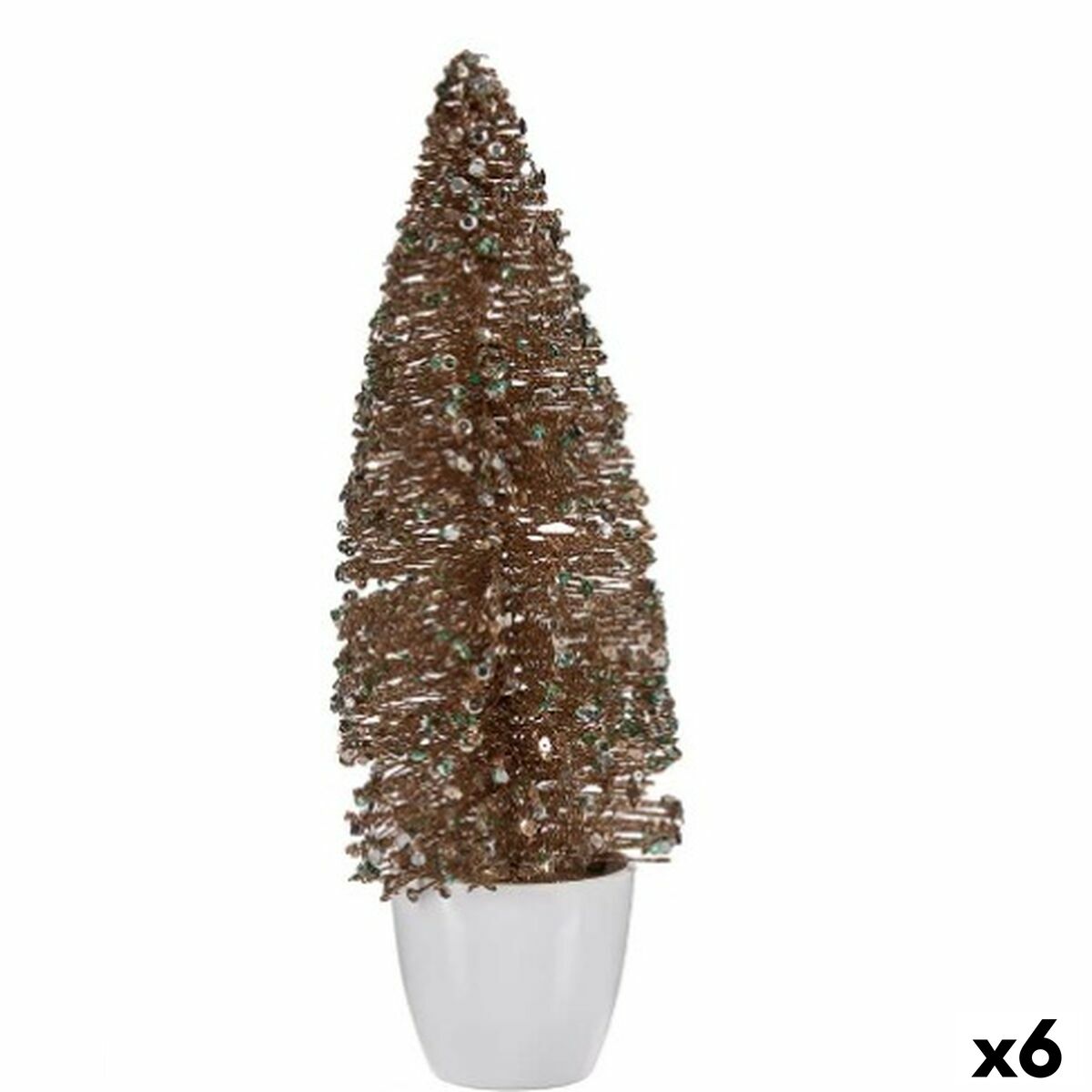 Árbol de Navidad Krist+ Menta Champagne Plástico Árbol de Navidad 10 x 33 x 10 cm (6 Unidades)