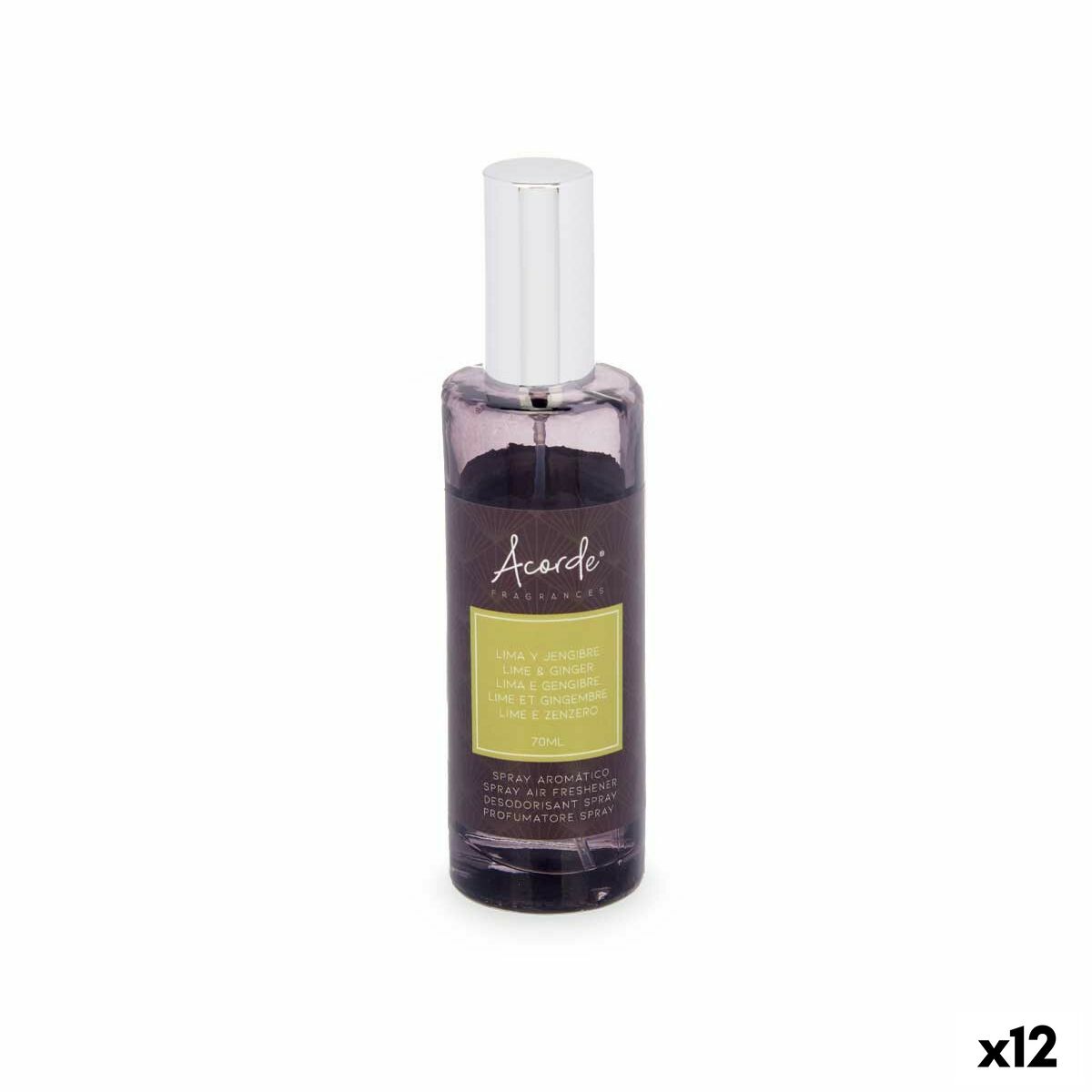 Spray Ambientador Acorde Lima Jengibre 70 ml (12 Unidades)