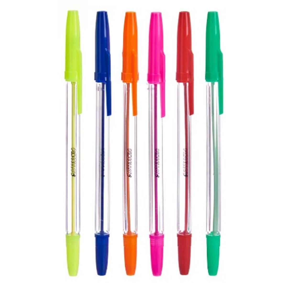 Set de Bolígrafos Pincello Amarillo Azul Rojo Verde Multicolor Naranja Rosa (12 Unidades)