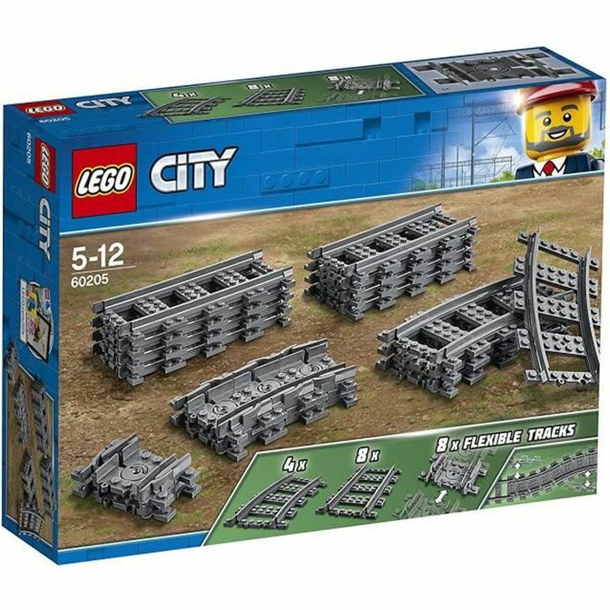 Playset   Lego City 60205 Rail Pack         20 Piezas  