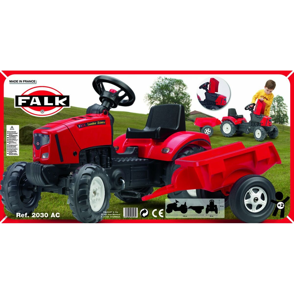 Tractor a Pedales Falk Lander Z160X Rojo