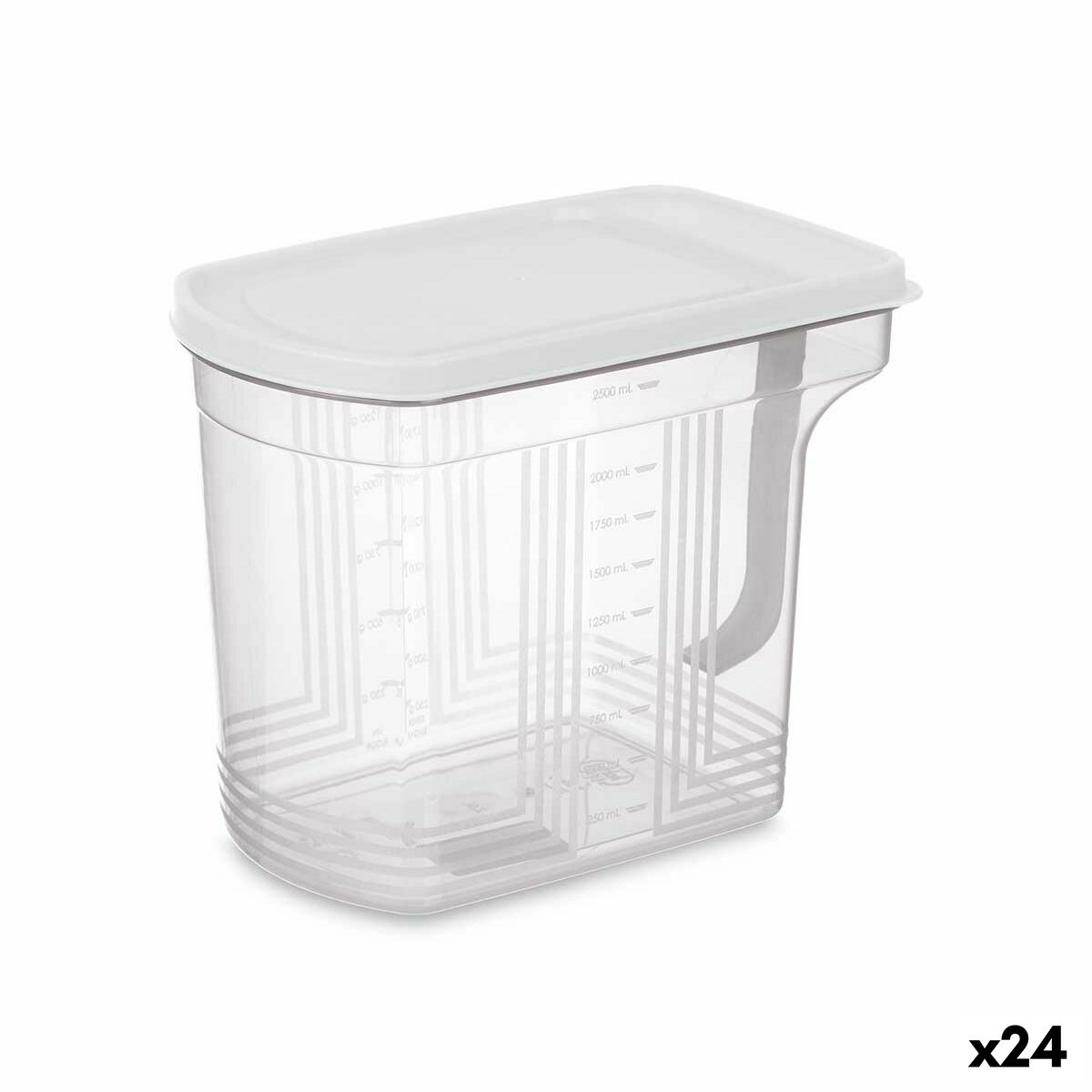 Recipiente Conservador de Alimentos Kinvara Gris Transparente 2,5 L 20,5 x 17 x 13 cm (24 Unidades)