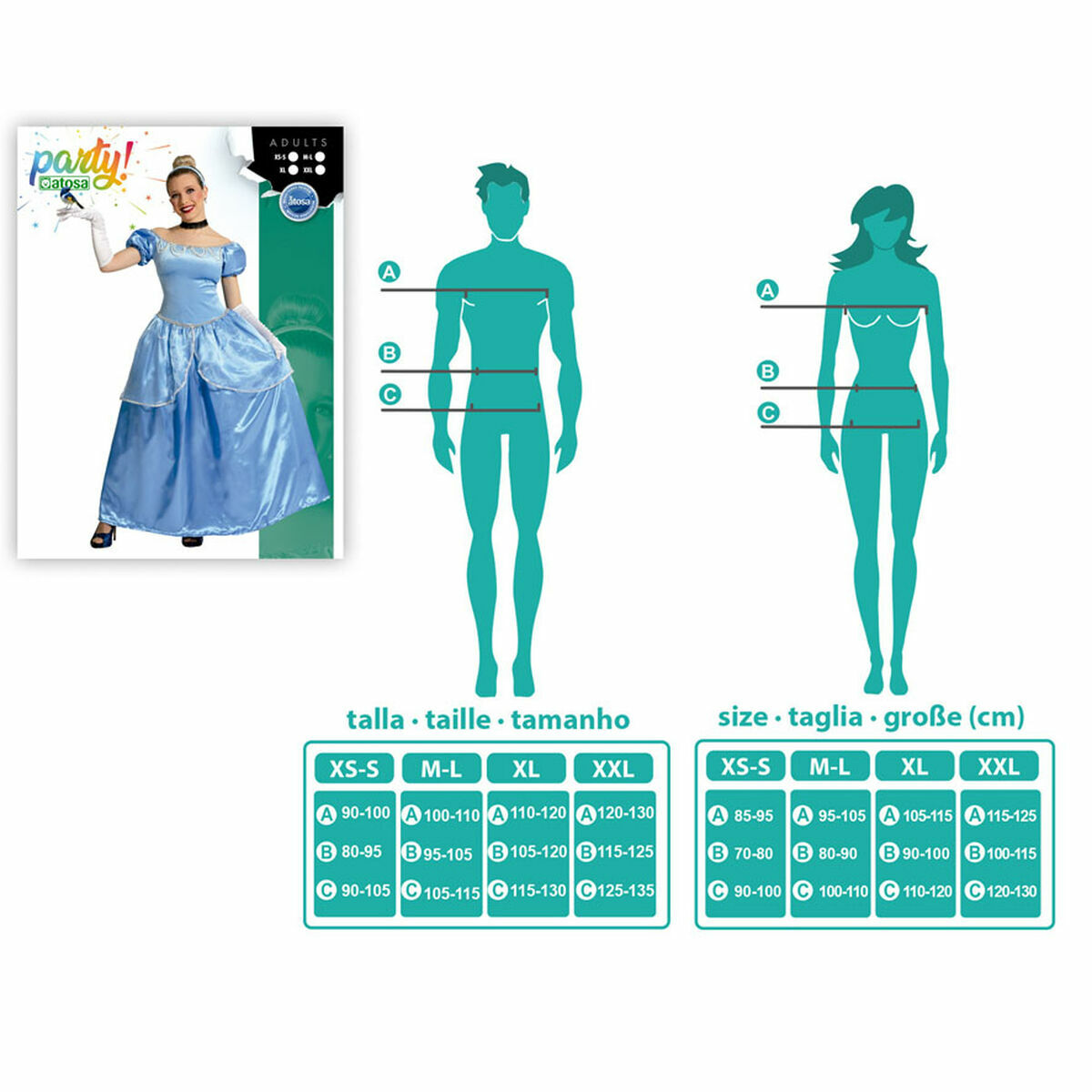 Disfraz para Adultos Azul Princesa