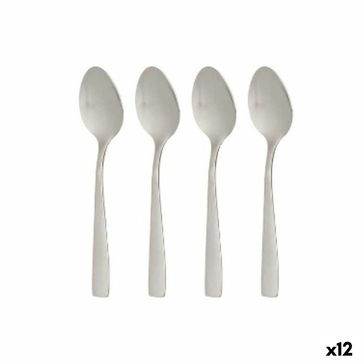 Set de cucharas de postre Kinvara Plateado Acero Inoxidable 2,7 x 13,5 x 0,3 cm 6 x 16,5 x 2,5 cm Postre (12 Unidades)