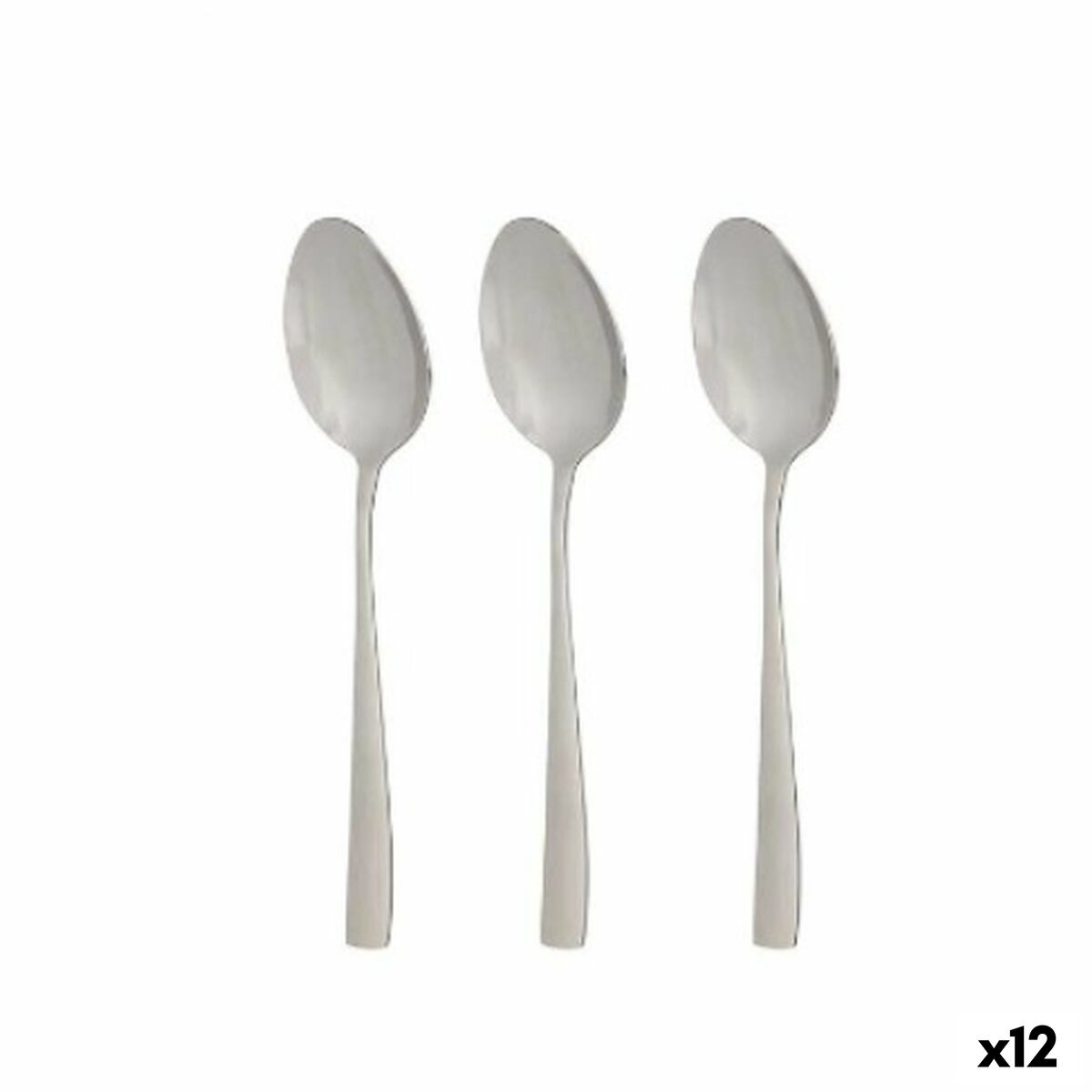 Set de Cucharas Kinvara Plateado Acero Inoxidable 21 x 4,5 x 2,5 cm 6 x 23 x 2,5 cm 4,3 x 20,8 x 0,3 cm (12 Unidades)