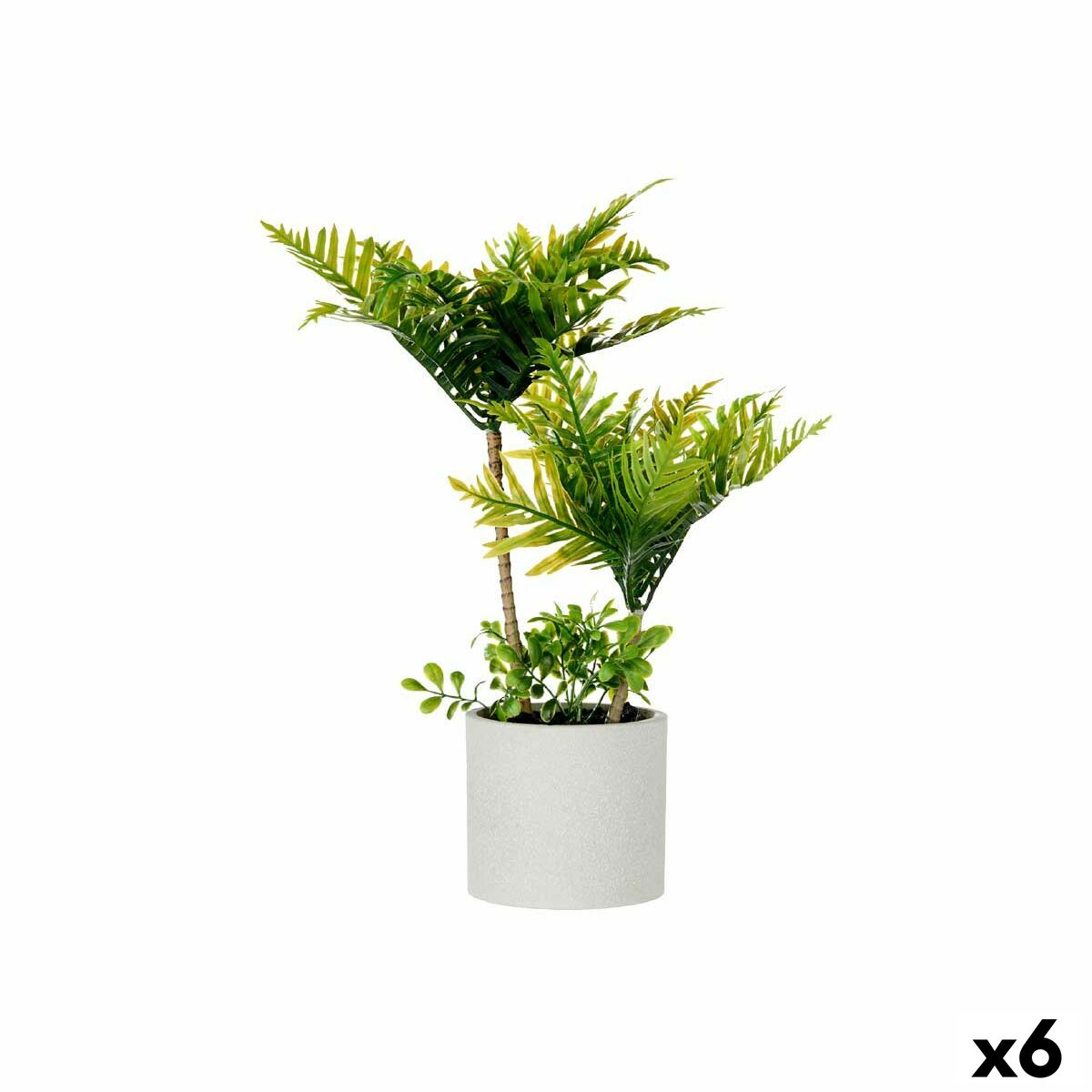 Planta Decorativa Ibergarden Plástico Cemento Palmera 12 x 45 x 12 cm 22 x 40 x 22 cm 16 x 42,5 x 14 cm (6 Unidades)