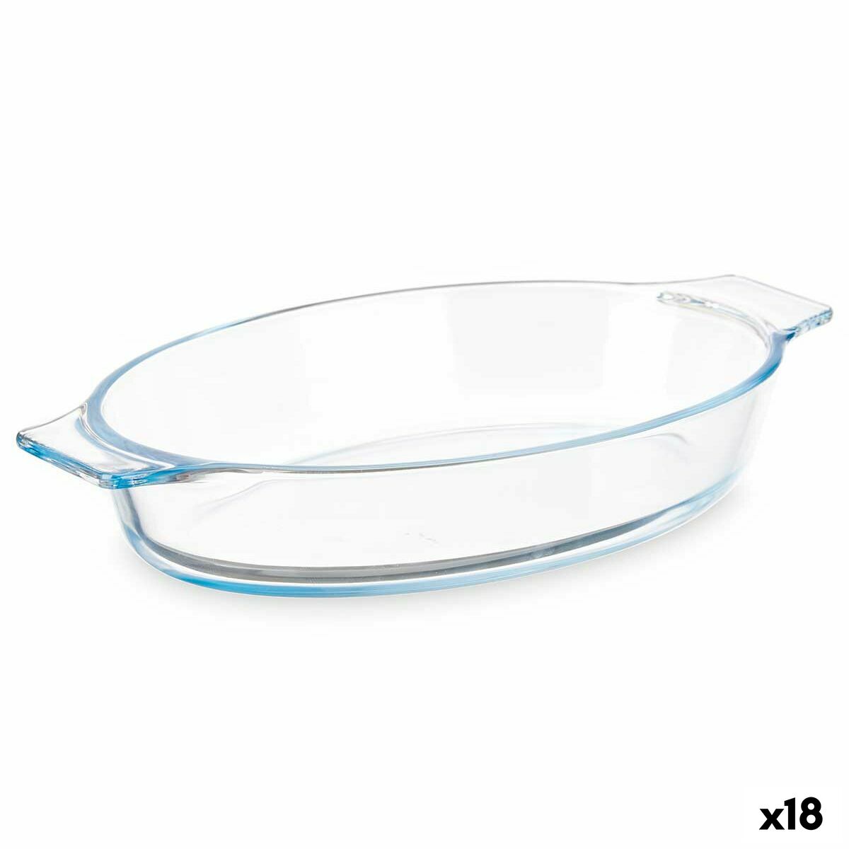Fuente de Cocina Vivalto Transparente Vidrio de Borosilicato 800 ml 27 x 4,5 x 15,8 cm Con asas (18 Unidades)