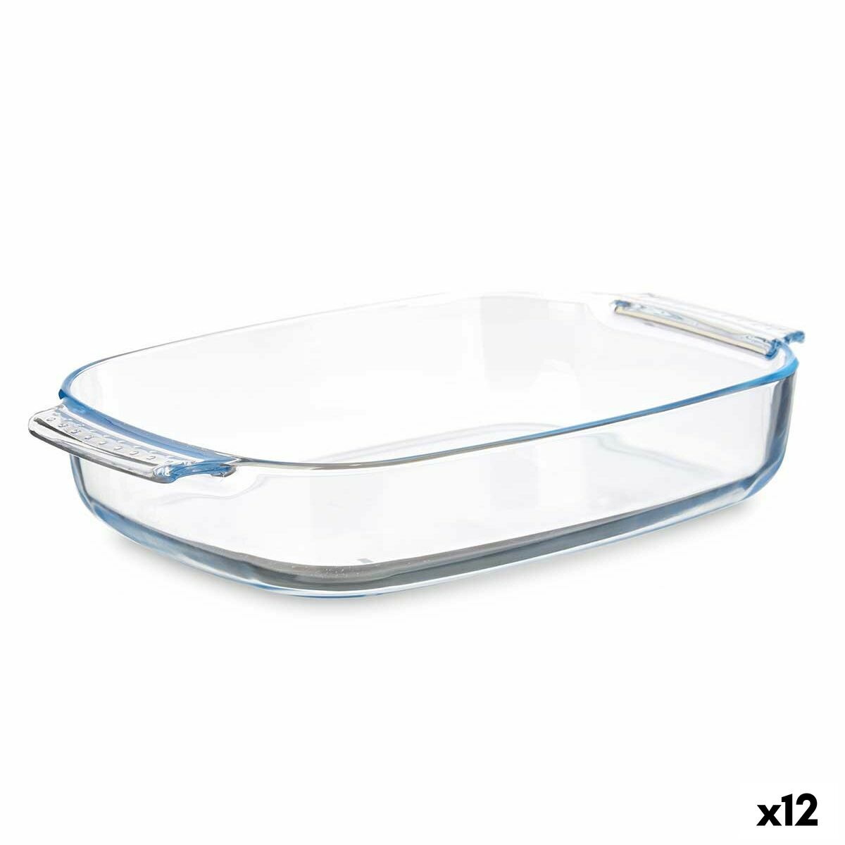 Fuente de Cocina Vivalto Transparente Vidrio de Borosilicato 2,7 L 34,4 x 6,1 x 22,3 cm Con asas (12 Unidades)