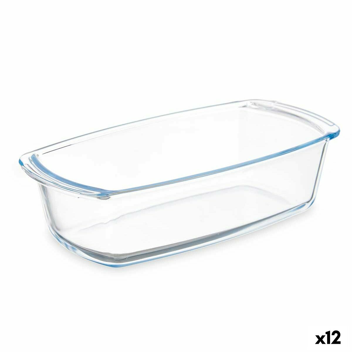 Fuente de Cocina Vivalto Transparente Vidrio de Borosilicato 1,6 L 27 x 7,2 x 14 cm Con asas (12 Unidades)