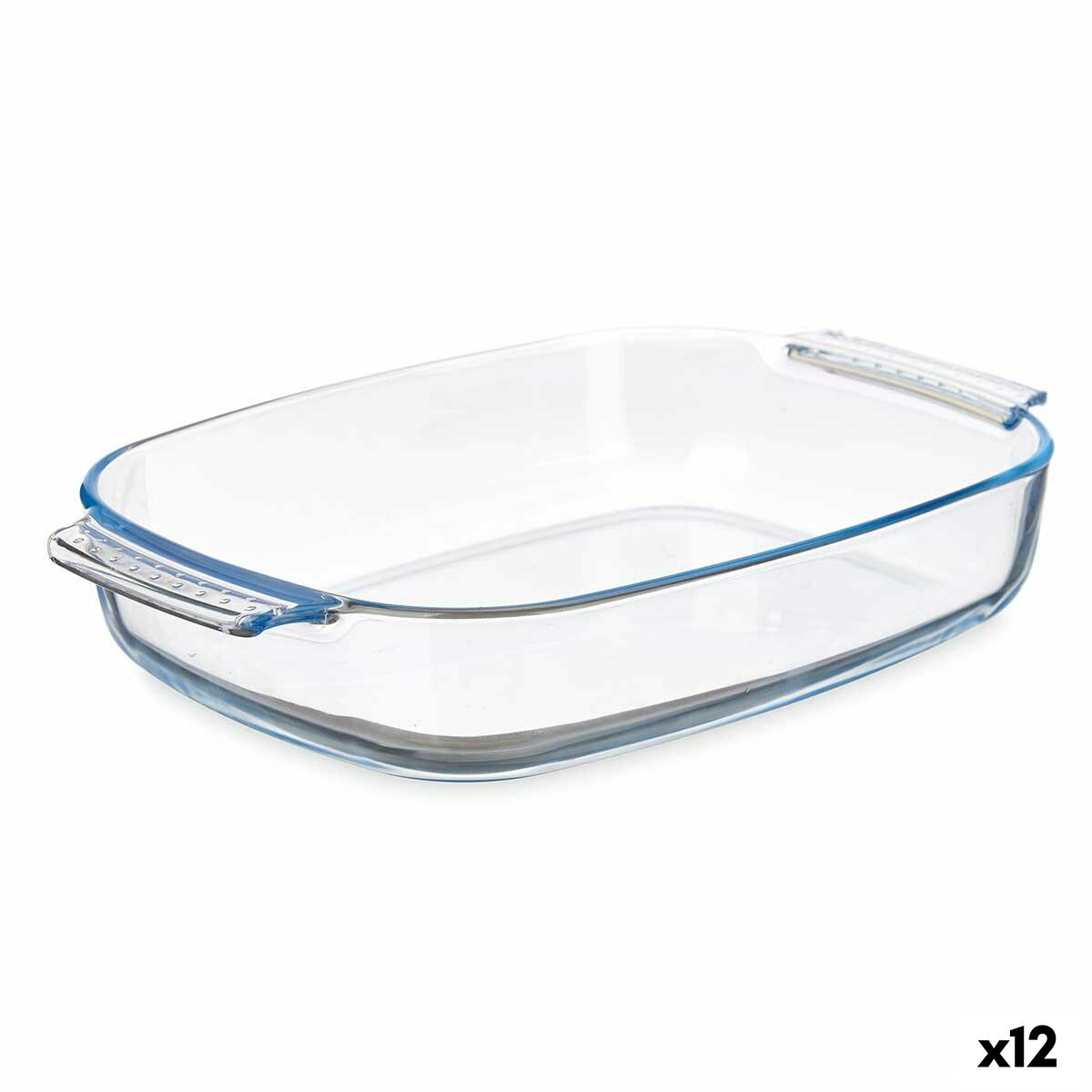 Fuente de Cocina Vivalto Transparente Vidrio de Borosilicato 2 L 2L 30,2 x 6 x 19,6 cm 34,5 x 6,4 x 22,5 cm Con asas (12 Unidade