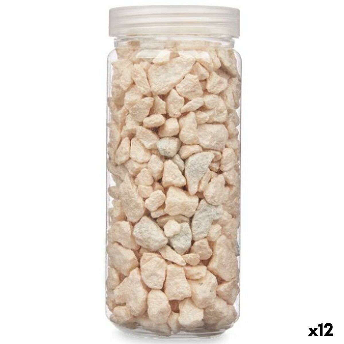 Piedras Decorativas Gift Decor Crema 10 - 20 mm 700 g 6,5 x 15,5 x 6,5 cm 6,2 x 15,3 x 6,2 cm 6,5 x 15,8 x 6,5 cm (12 Unidades)