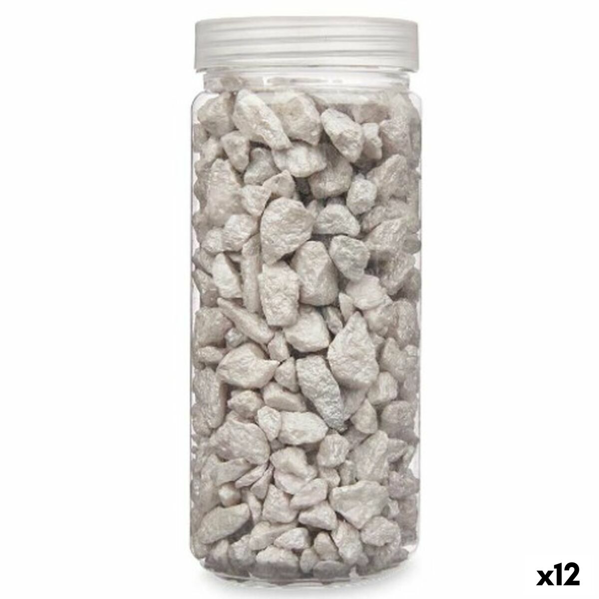 Piedras Decorativas Gift Decor Gris 10 - 20 mm 700 g 6,2 x 15,3 x 6,2 cm 6,5 x 15,8 x 6,5 cm (12 Unidades)