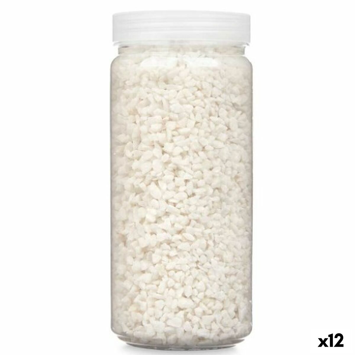 Piedras Decorativas Gift Decor Blanco 2 - 5 mm 700 g 6,2 x 15,3 x 6,2 cm 6,5 x 15,8 x 6,5 cm (12 Unidades)