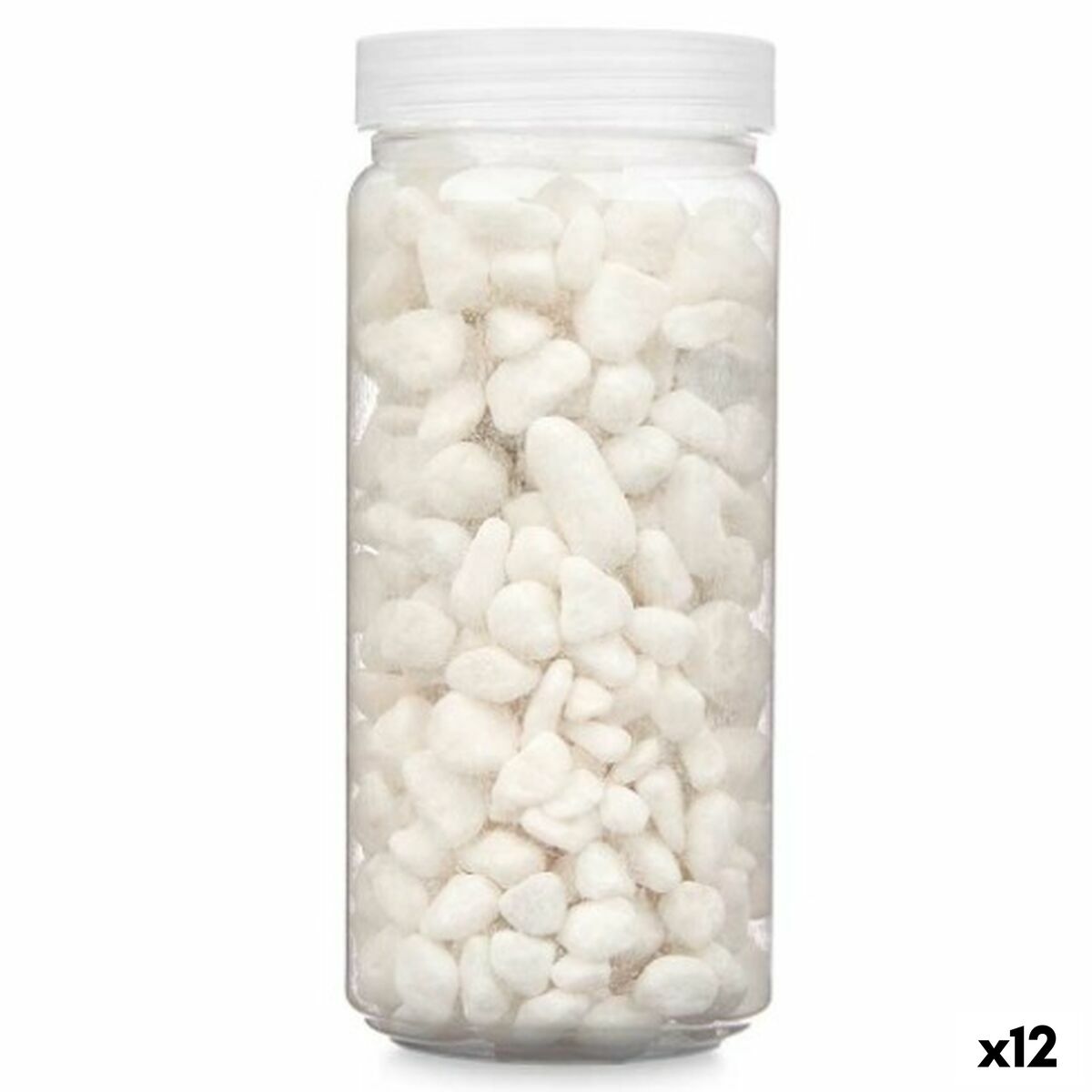Piedras Decorativas Gift Decor Blanco 8 - 15 mm 700 g 6,2 x 15,3 x 6,2 cm 6,5 x 15,8 x 6,5 cm (12 Unidades)