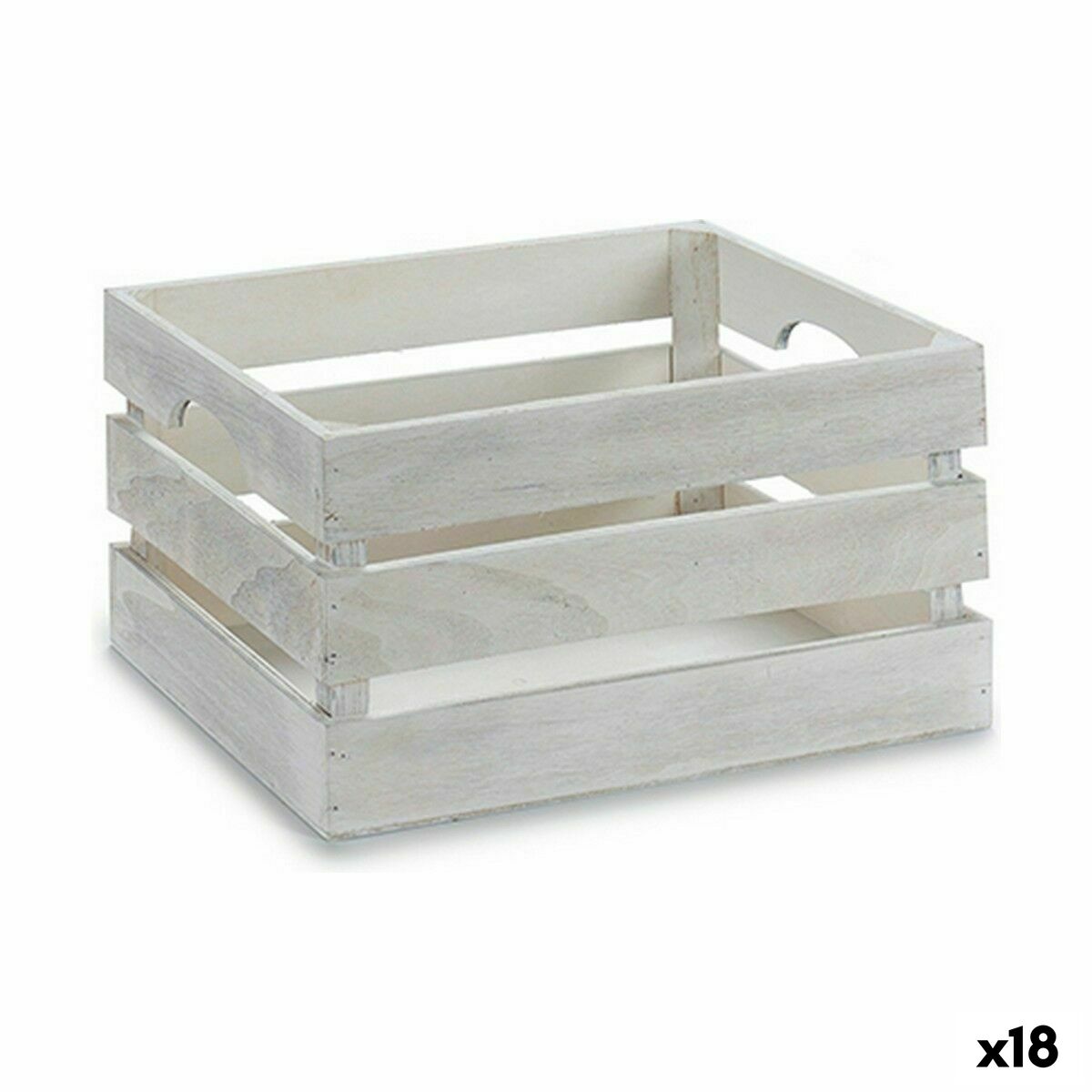 Caja Decorativa Gift Decor Blanco Madera Álamo Madera de álamo (18 Unidades)