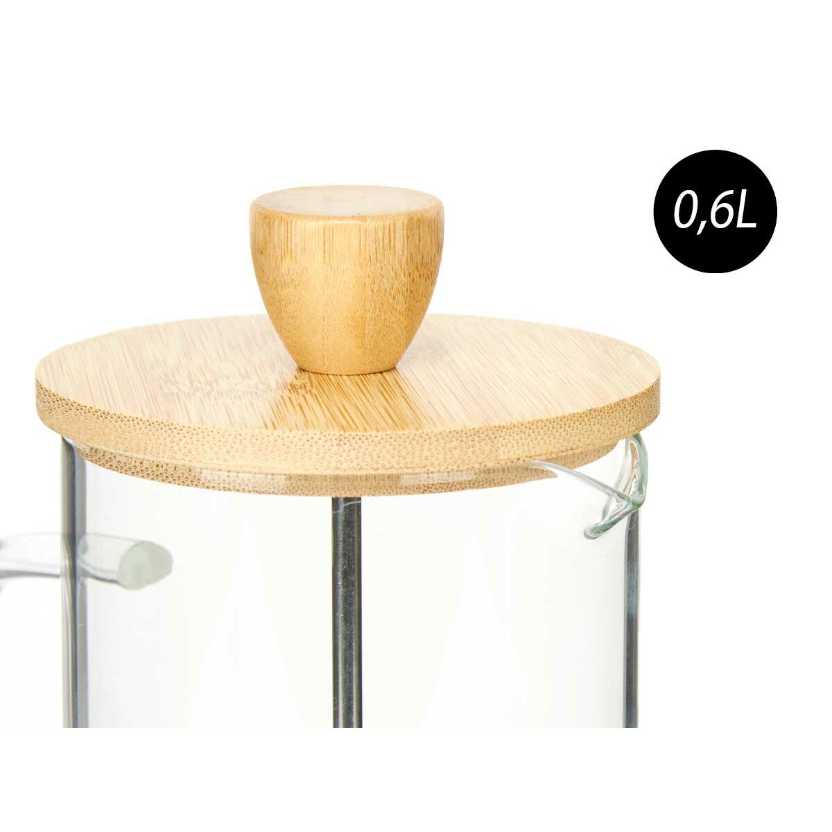 Tetera Vivalto Natural Vidrio Bambú Vidrio de Borosilicato 600 ml