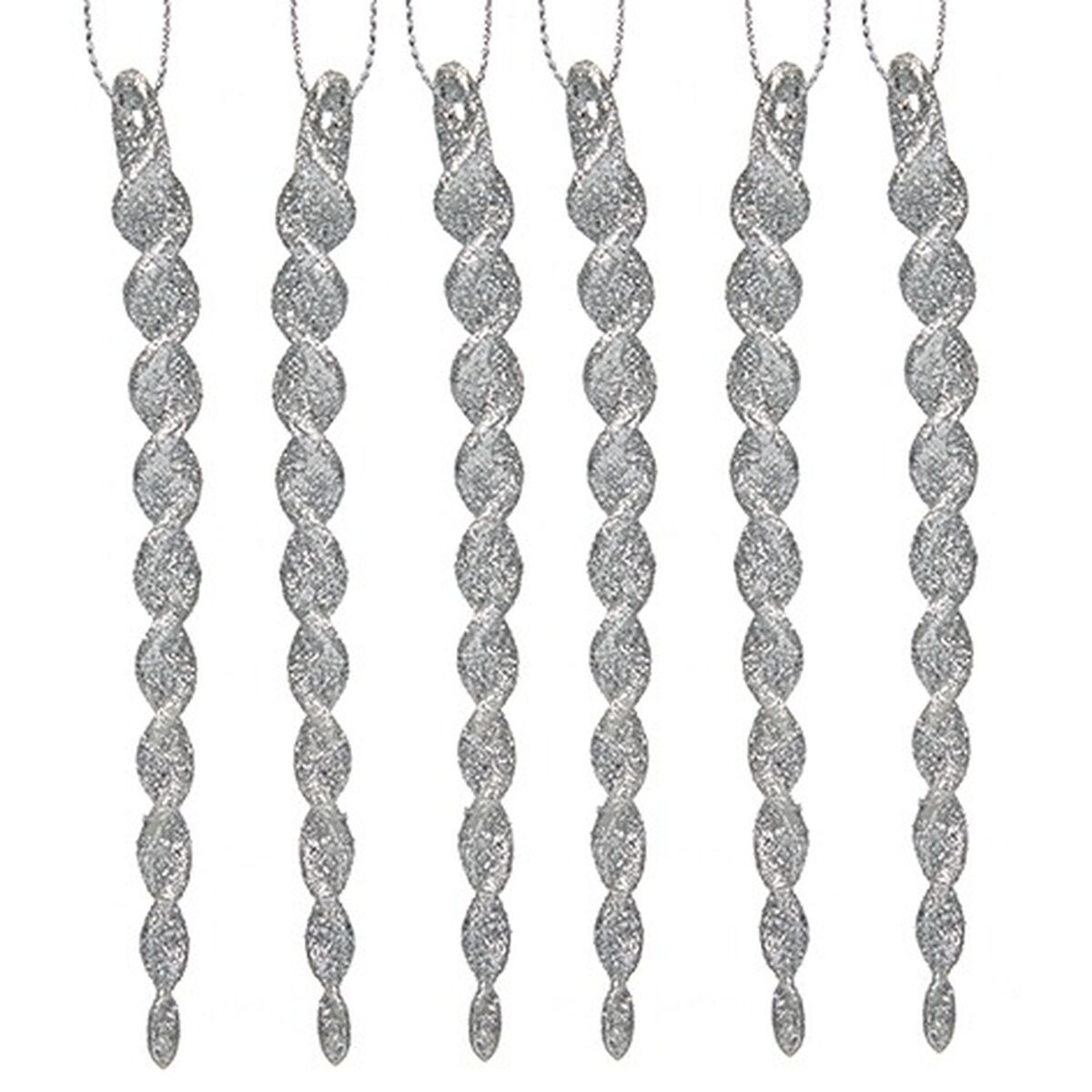 Adorno Navideño Krist+ Plateado Plástico Purpurina 13,5 x 1 x 5,5 cm 10,5 x 21 x 1 cm (24 Unidades)