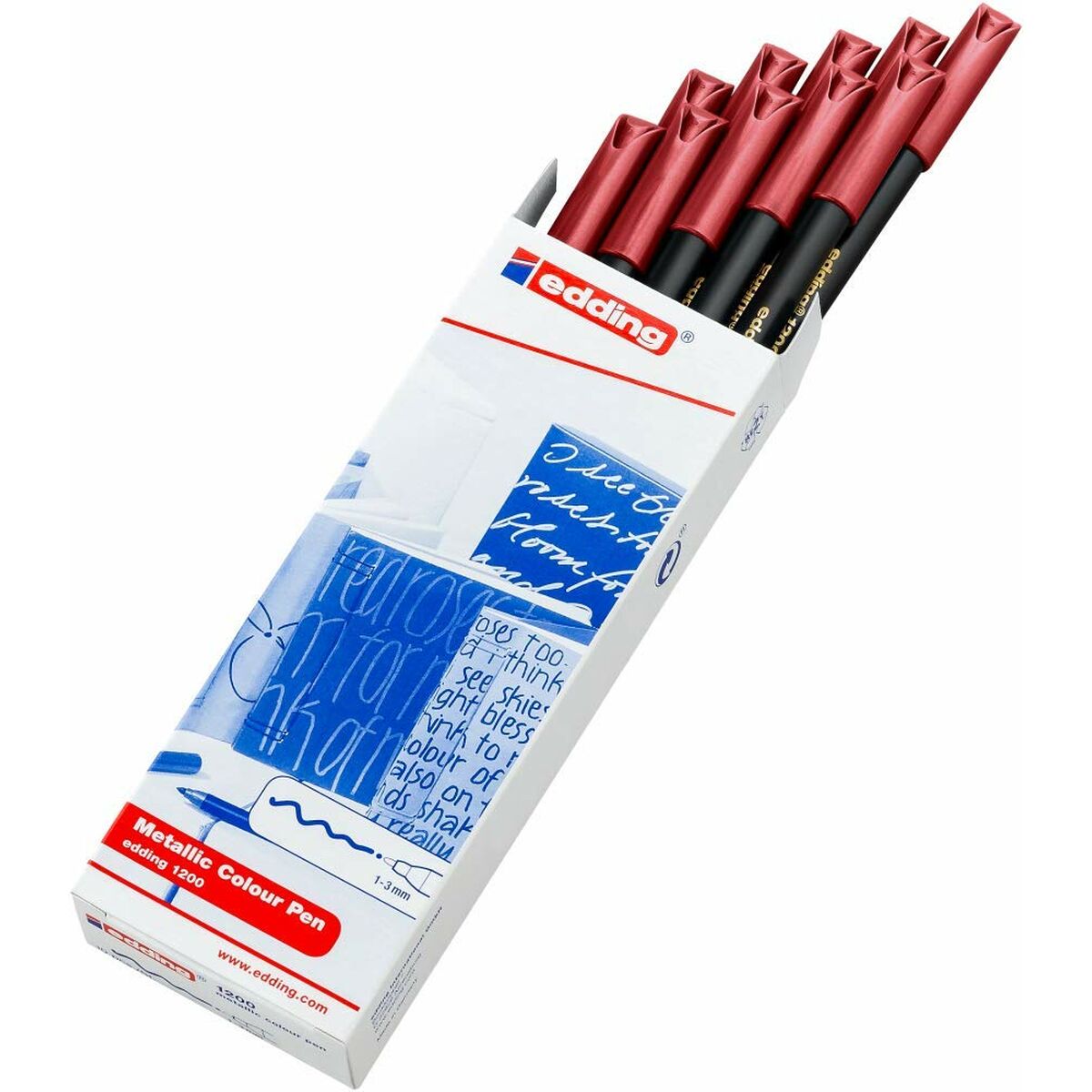 Rotulador Edding 1200 metálico Rojo (10 Unidades)