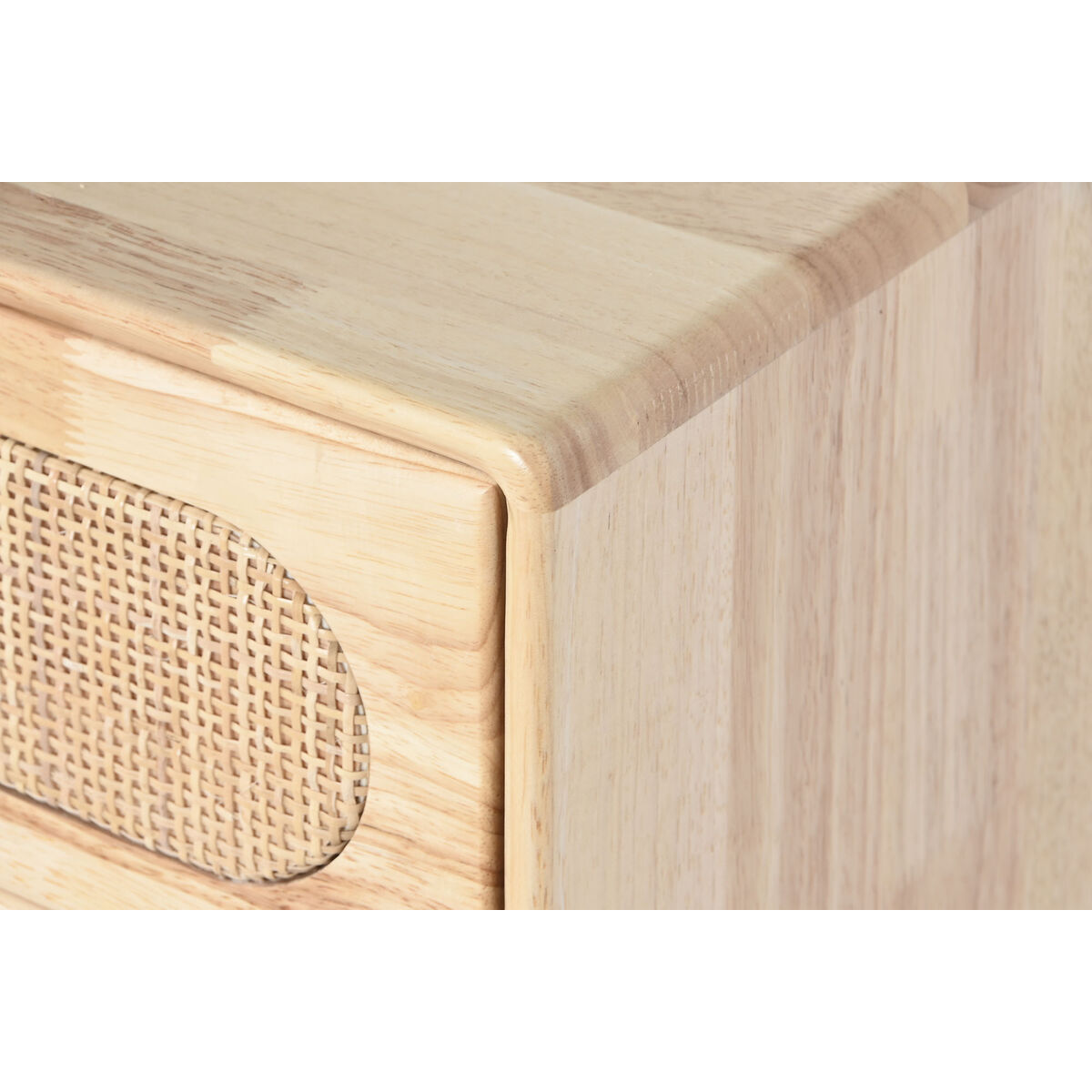 Aparador DKD Home Decor Natural Metal Ratán Madera de caucho 73,5 x 35 x 78 cm