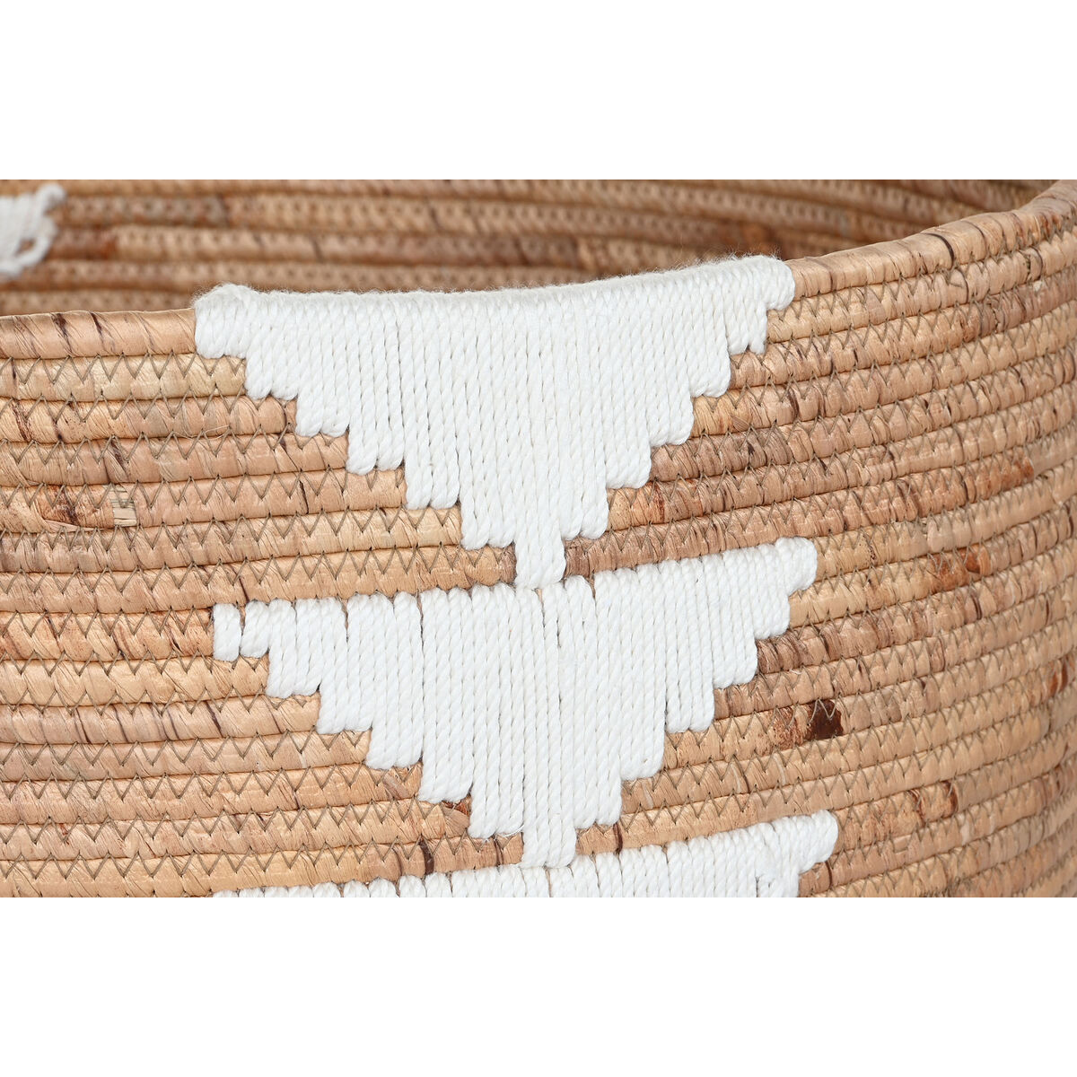 Juego de Cestas DKD Home Decor Blanco Natural Cuerda Hierba marina (3 Piezas)
