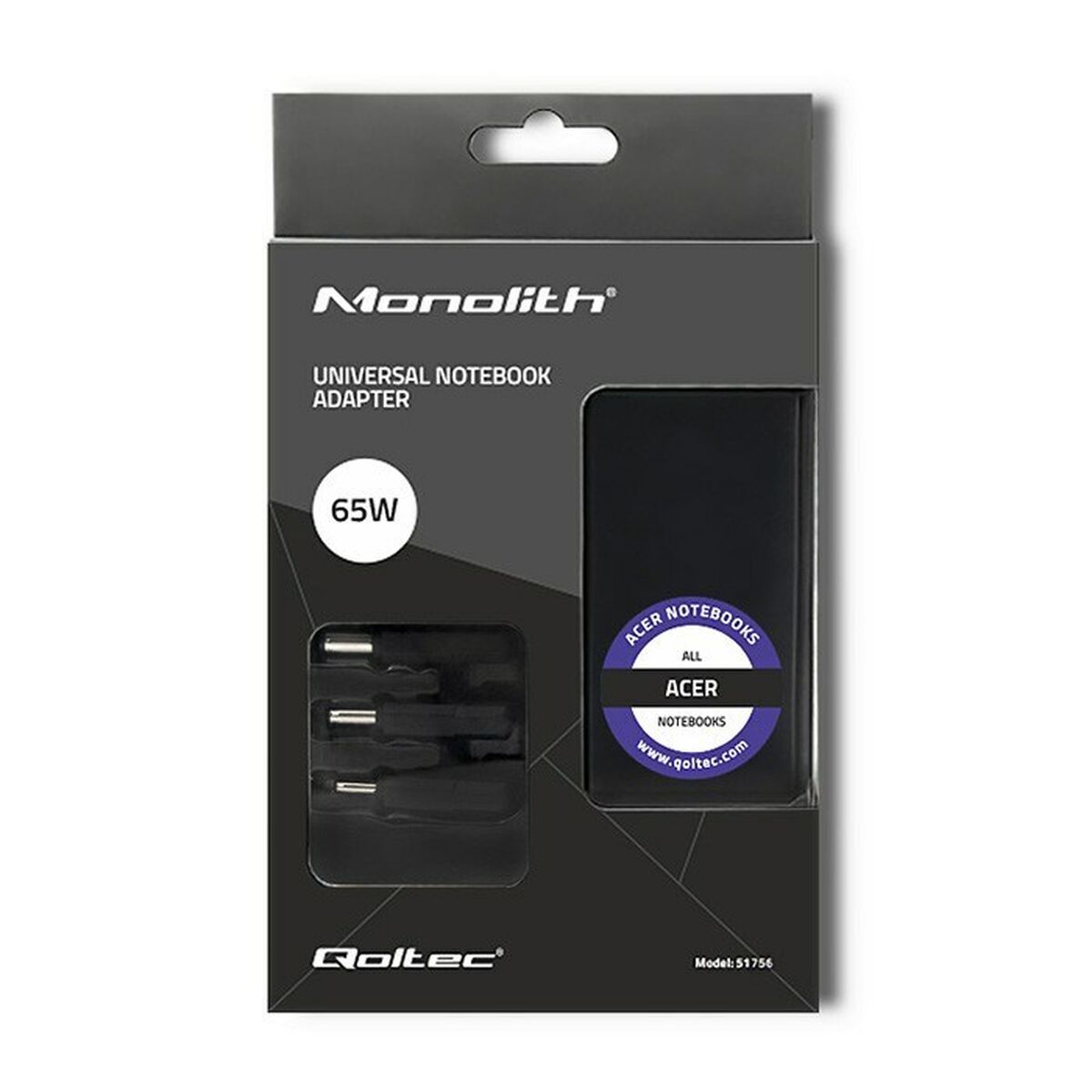 Cargador para Portátil Qoltec 51756 65 W