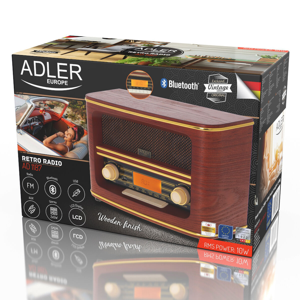 Radio Adler AD 1187 Marrón Madera