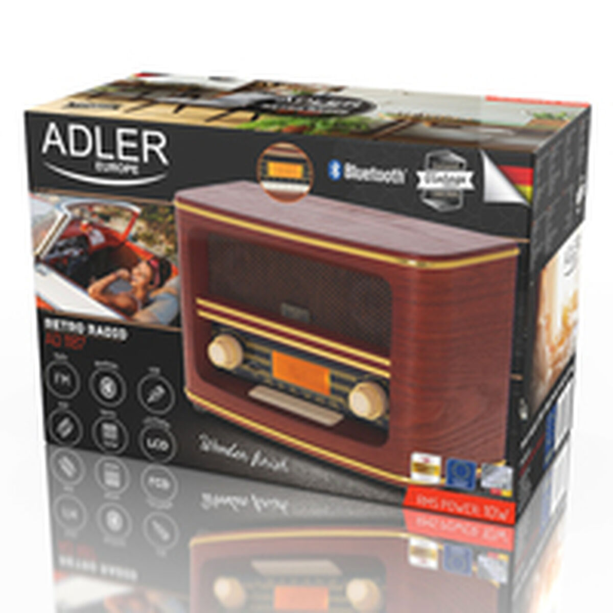 Radio Adler AD 1187 Marrón Madera