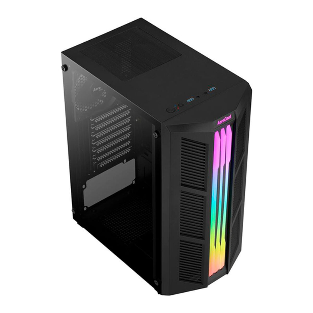Caja Semitorre Micro ATX / ATX/ ITX Aerocool Prime Negro RGB