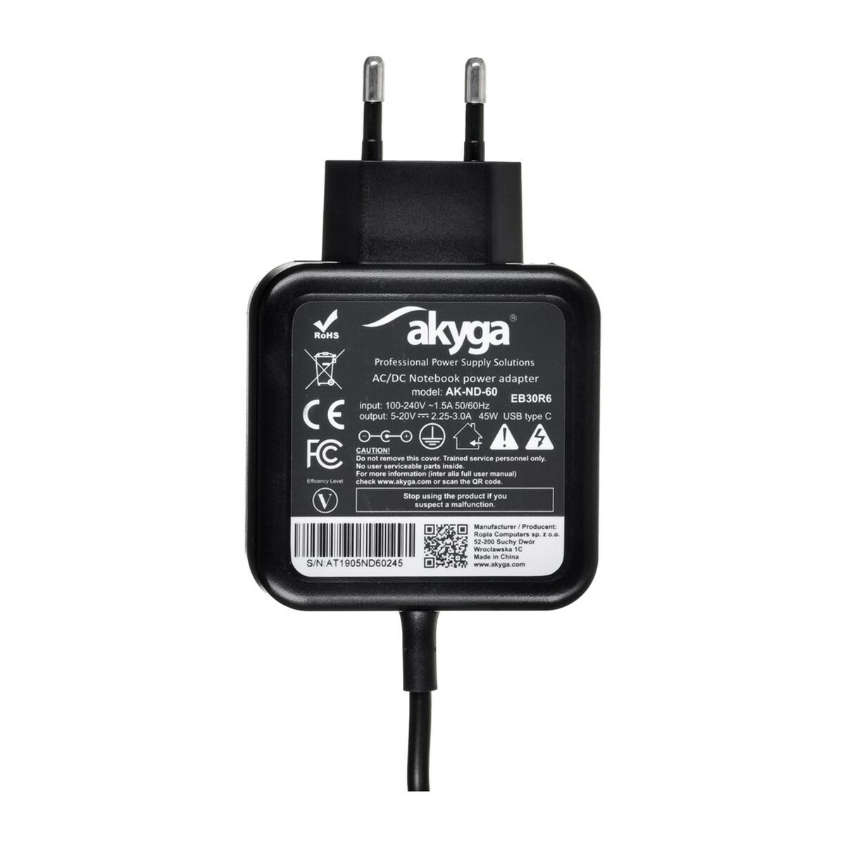 Cargador para Portátil Akyga AK-ND-60 45 W