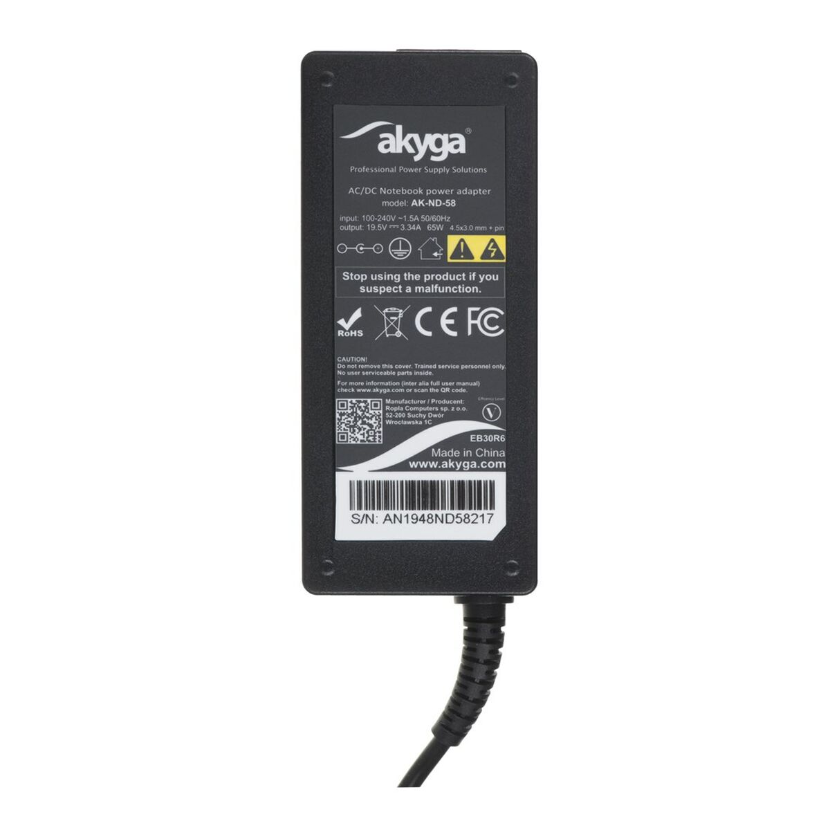 Cargador para Portátil Akyga AK-ND-58 65 W