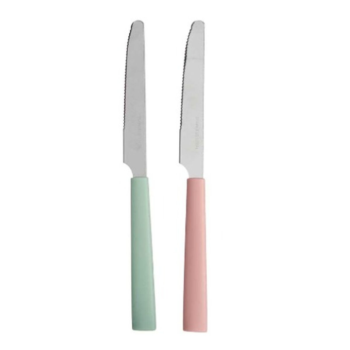 Set de Cuchillos Kinvara Verde Rosa Plateado Acero Inoxidable Plástico 9 x 28,3 x 3 cm (12 Unidades)