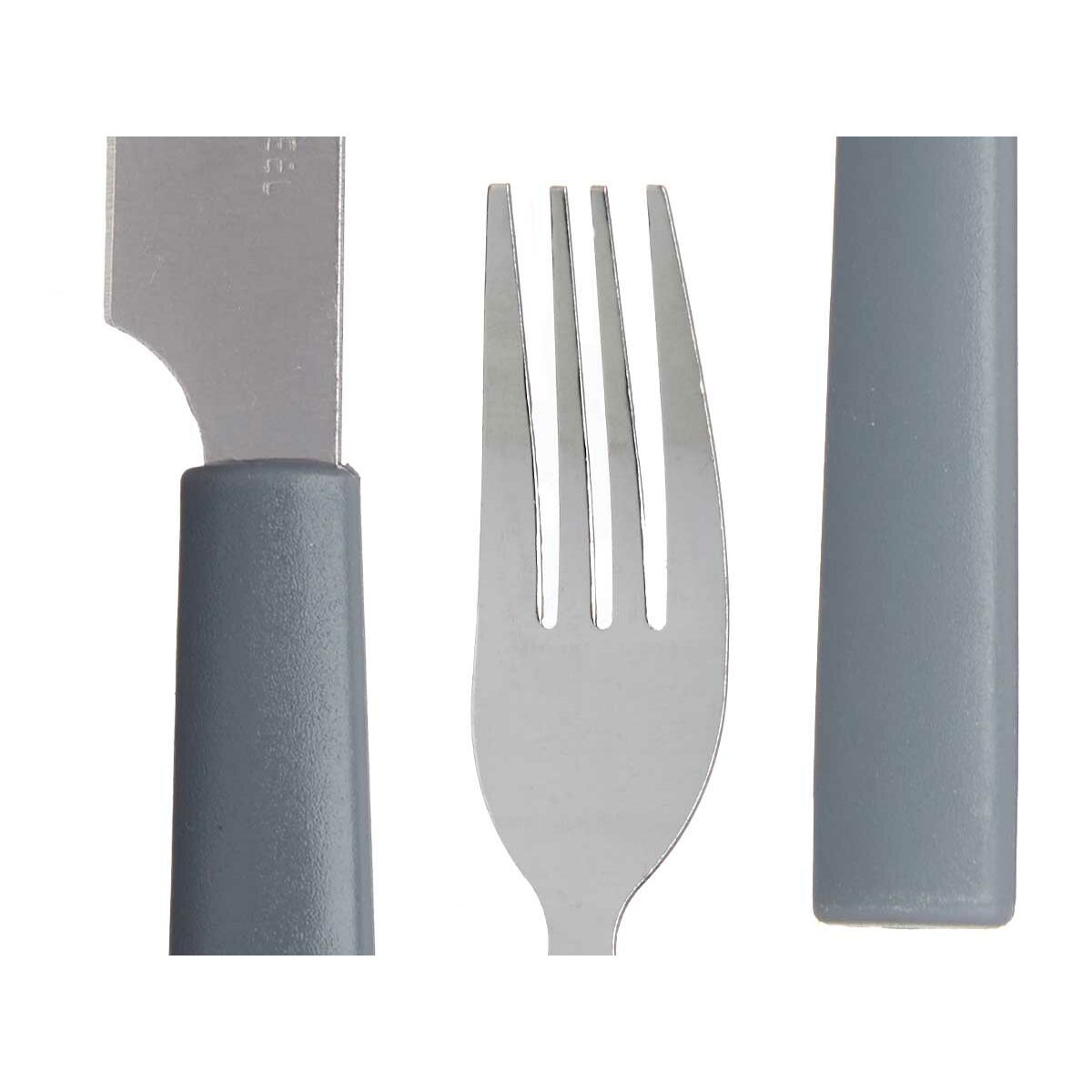 Set de Cubiertos Kinvara Gris Plateado Acero Inoxidable Plástico 22,5 x 37,5 x 4,5 cm (6 Unidades)