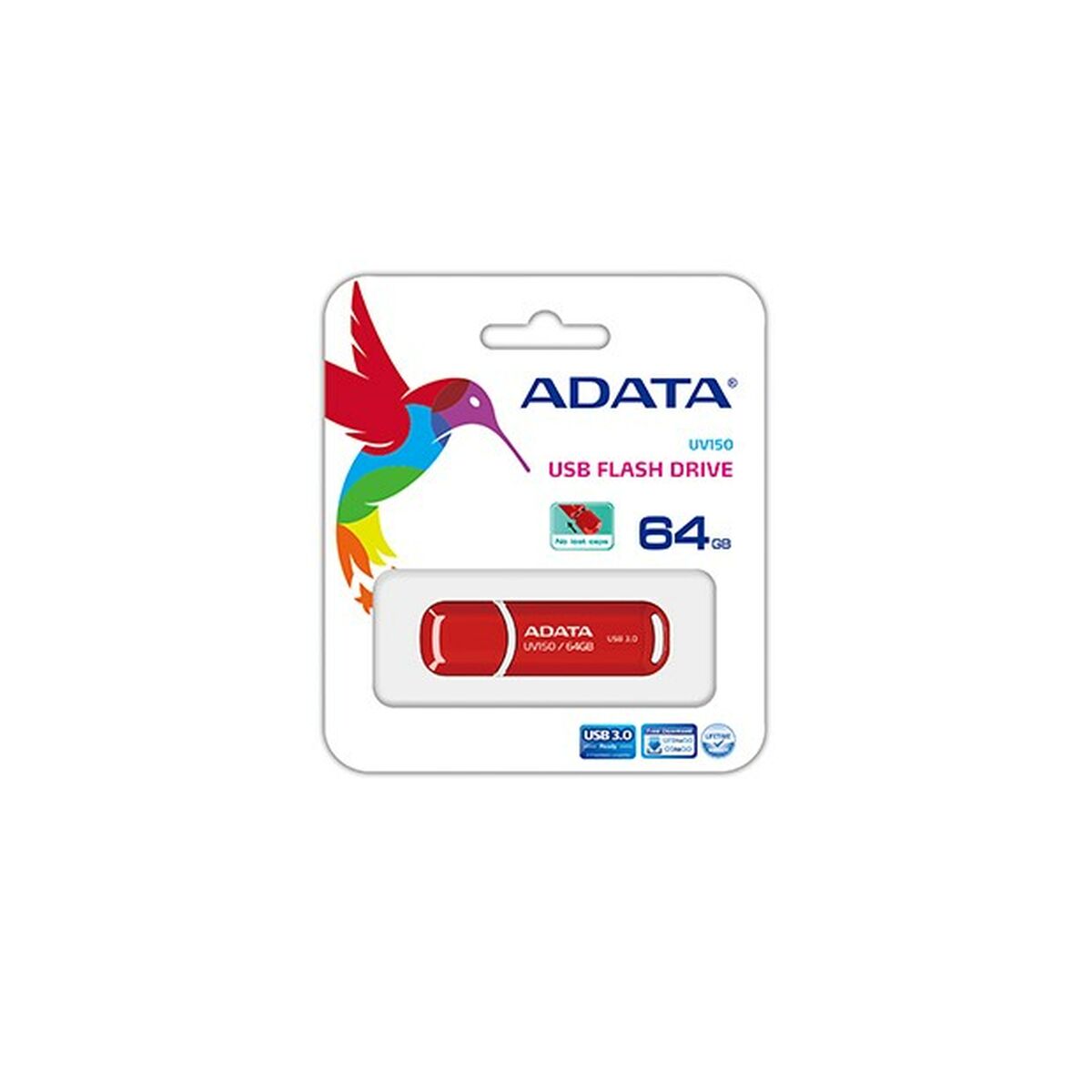 Memoria USB Adata UV150 Rojo 64 GB