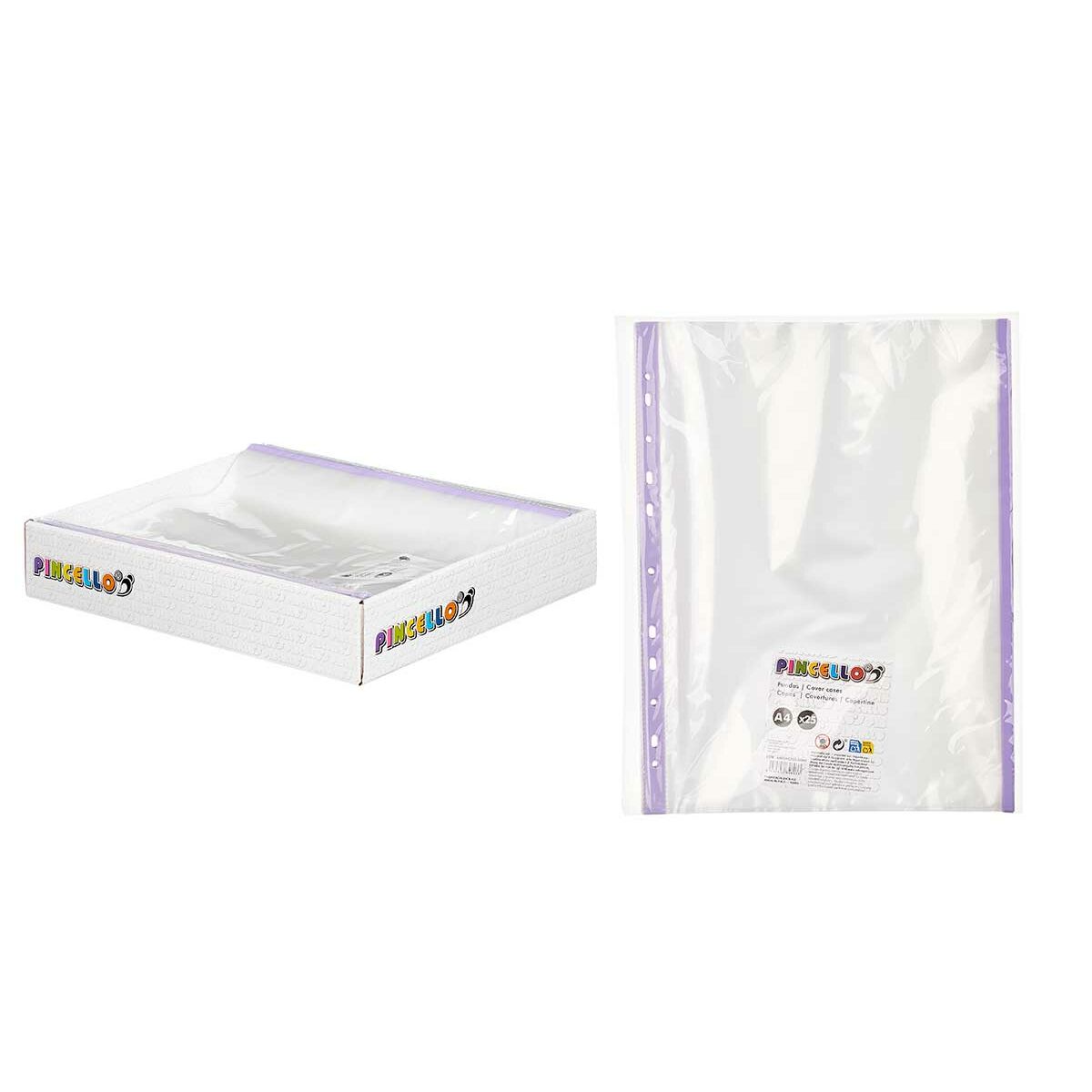 Fundas Pincello Azul Rojo Verde Morado Multicolor A4 Plástico 25 x 0,5 x 31 cm (48 Unidades)