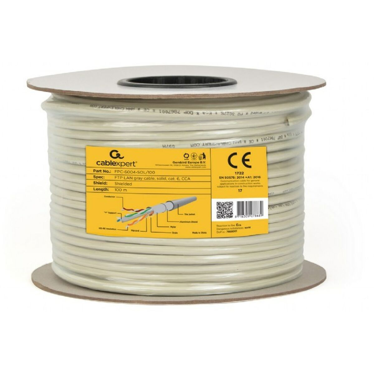 Cable de Red Rígido UTP Categoría 6 GEMBIRD FPC-6004-SOL Gris 305 m 100 m