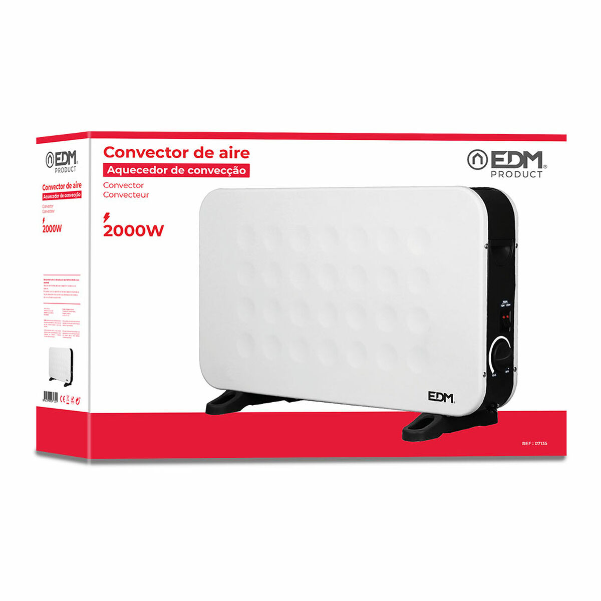 Calefactor Eléctrico de Convección EDM 07135 Standard Blanco 2000 W