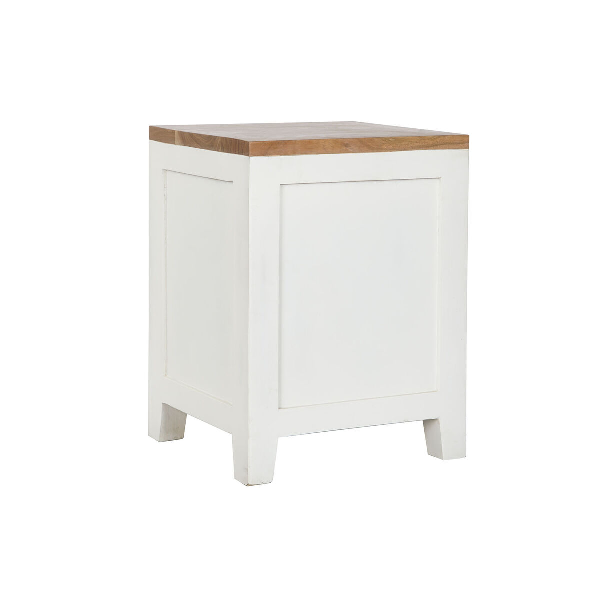 Mesita de Noche DKD Home Decor Blanco Marrón Acacia Madera de mango 45 x 40 x 60 cm