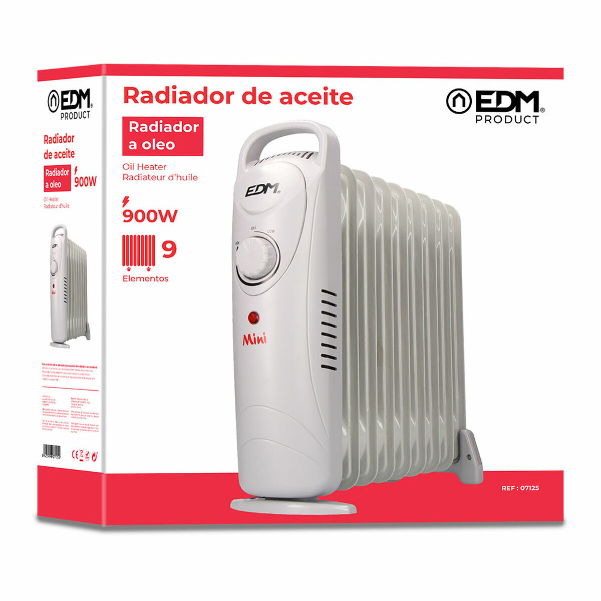 Radiador de Aceite (9 cuerpos) EDM 07125 Junior Blanco 900 W
