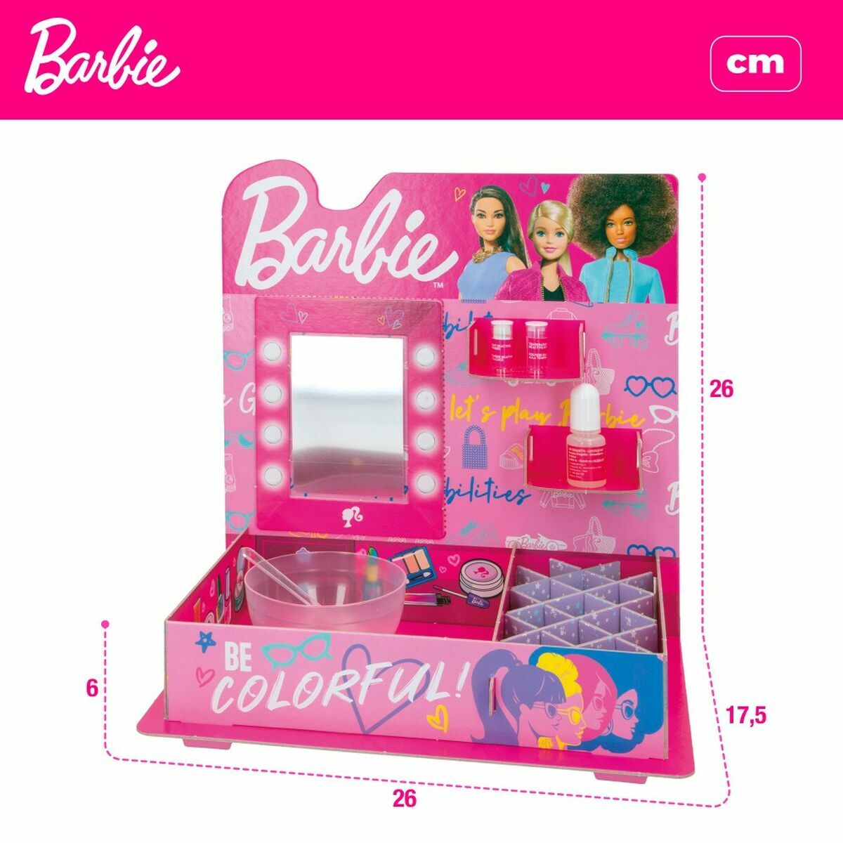 Kit para crear Maquillaje Lisciani Giochi Barbie 15 Piezas Pintalabios