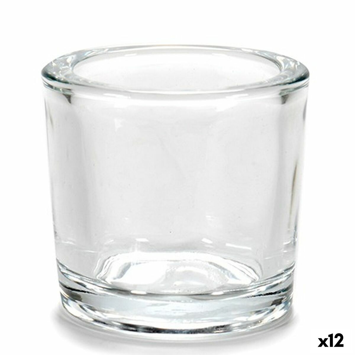 Portavelas Gift Decor Transparente Vidrio 6,5 x 6 x 6,5 cm (12 Unidades)